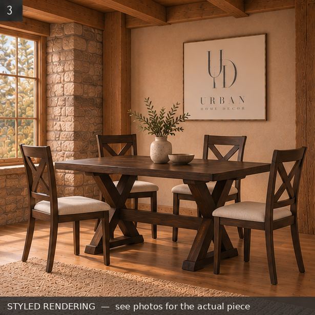 STYLED RENDERING — Rustic warm — see photos for the actual piece