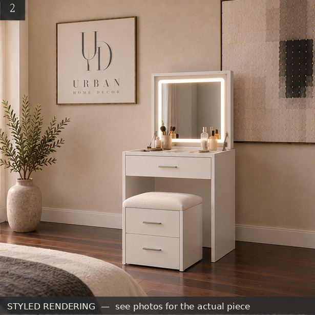 STYLED RENDERING — Modern minimal — see photos for the actual piece