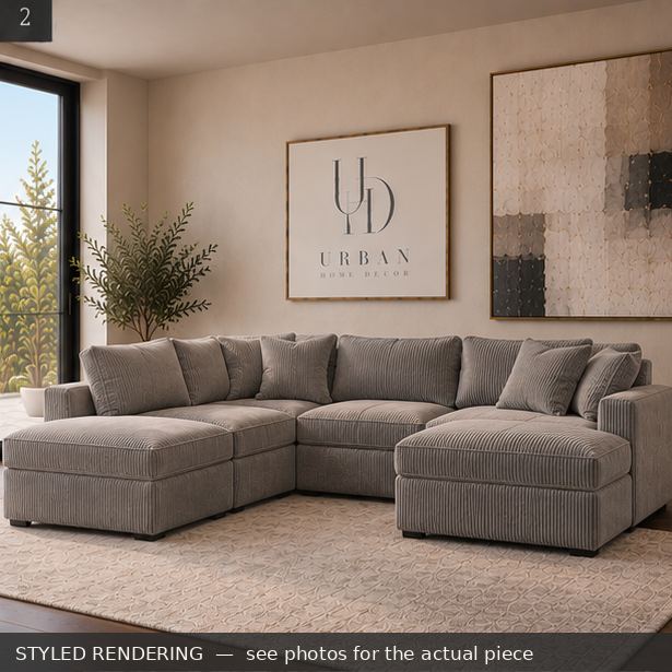 STYLED RENDERING — Modern minimal — see photos for the actual piece
