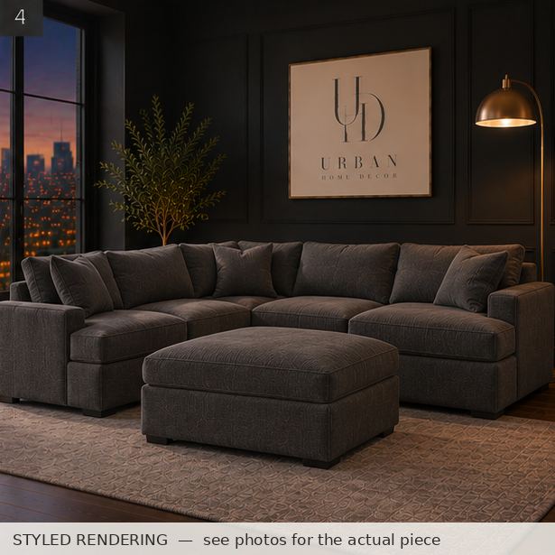STYLED RENDERING — Charcoal dusk — see photos for the actual piece