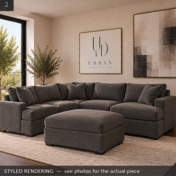 STYLED RENDERING — Modern minimal — see photos for the actual piece