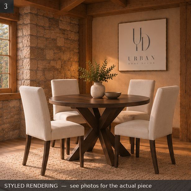 STYLED RENDERING — Rustic warm — see photos for the actual piece