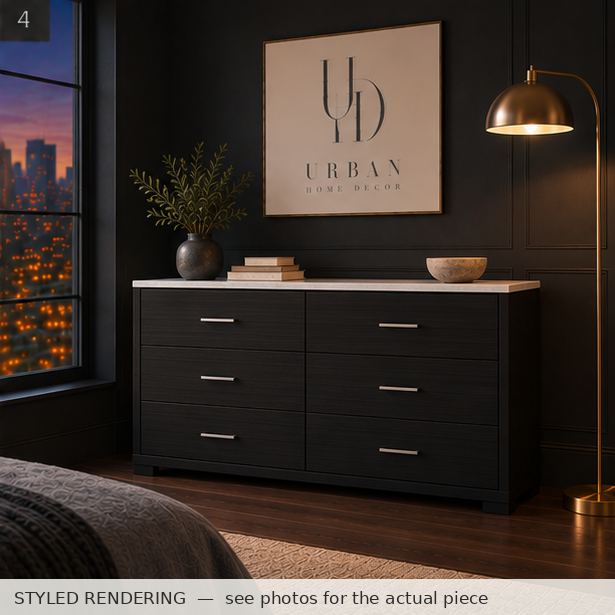 STYLED RENDERING — Charcoal dusk — see photos for the actual piece