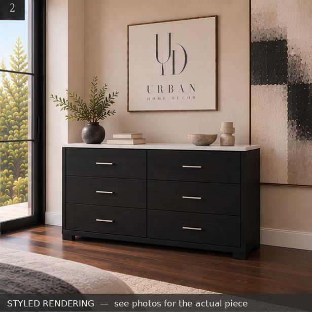 STYLED RENDERING — Modern minimal — see photos for the actual piece