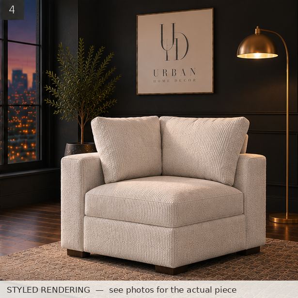 STYLED RENDERING — Charcoal dusk — see photos for the actual piece