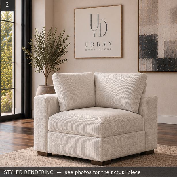 STYLED RENDERING — Modern minimal — see photos for the actual piece
