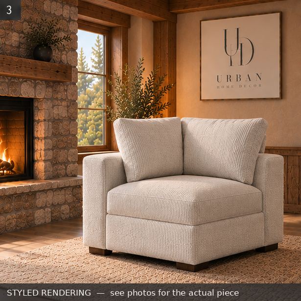 STYLED RENDERING — Rustic warm — see photos for the actual piece