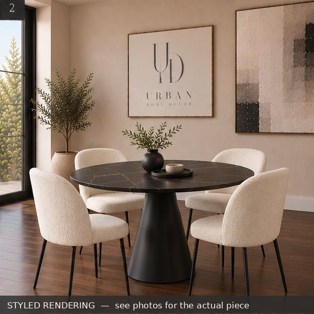 STYLED RENDERING — Modern minimal — see photos for the actual piece