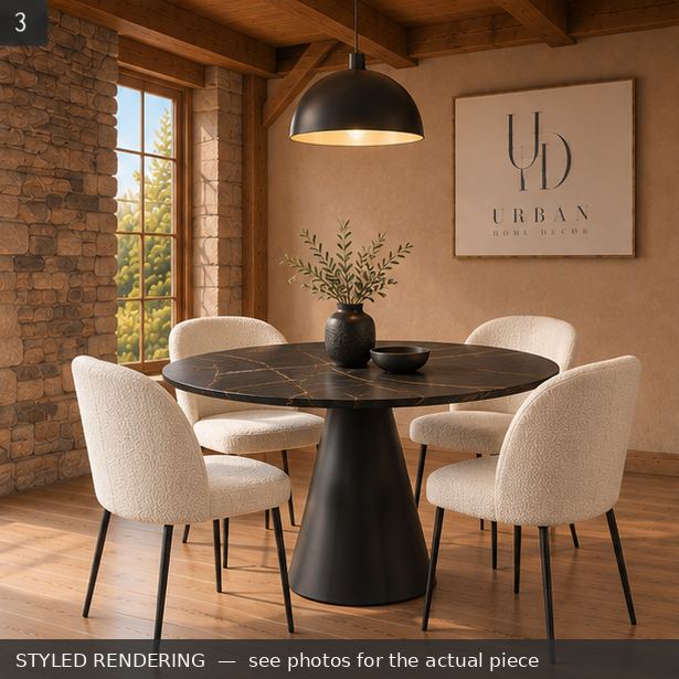 STYLED RENDERING — Rustic warm — see photos for the actual piece