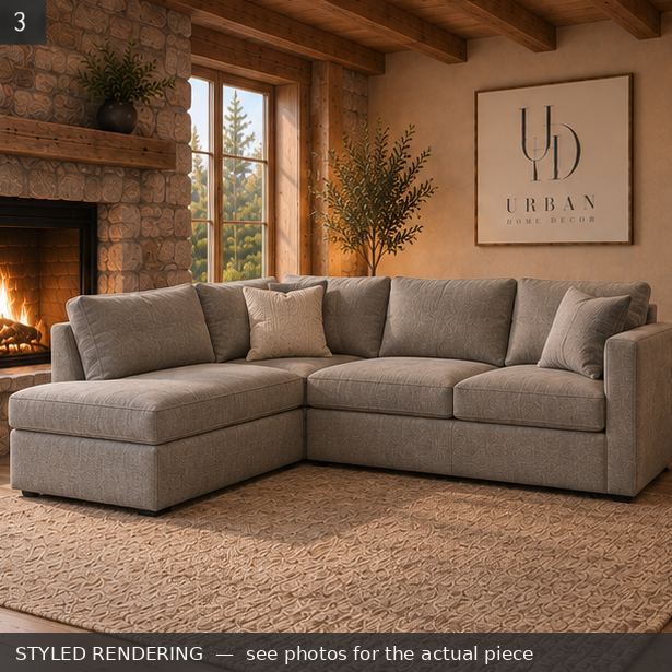 STYLED RENDERING — Rustic warm — see photos for the actual piece