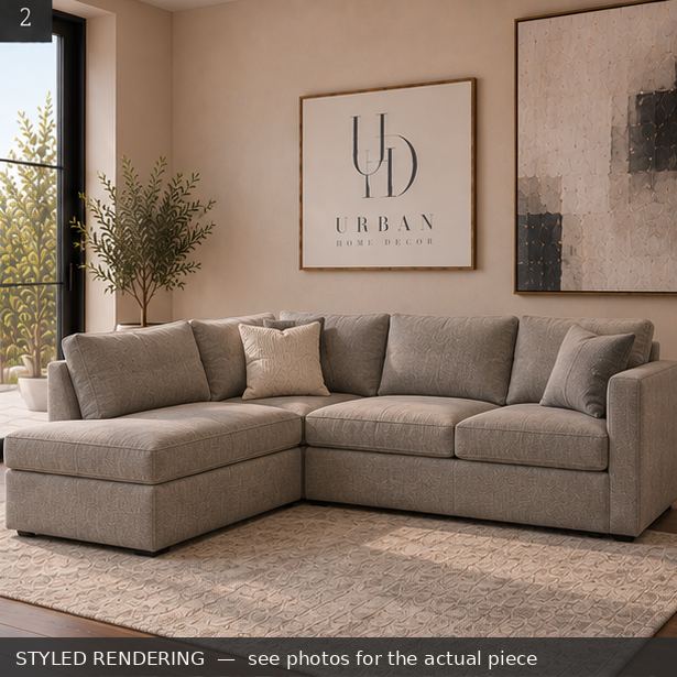 STYLED RENDERING — Modern minimal — see photos for the actual piece