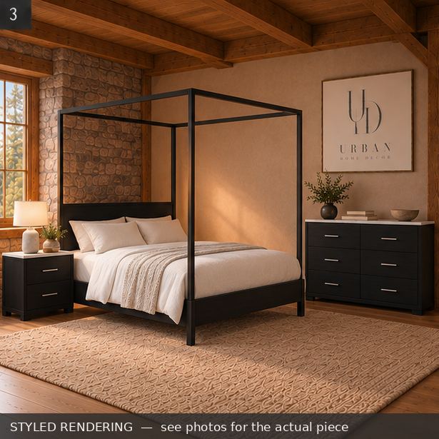 STYLED RENDERING — Rustic warm — see photos for the actual piece